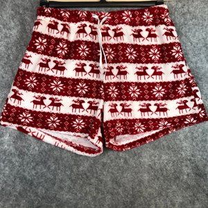 Chic Soul Short XXL Fleece Lounge Pajama Christmas Snowflake Winter Lounge Sleep